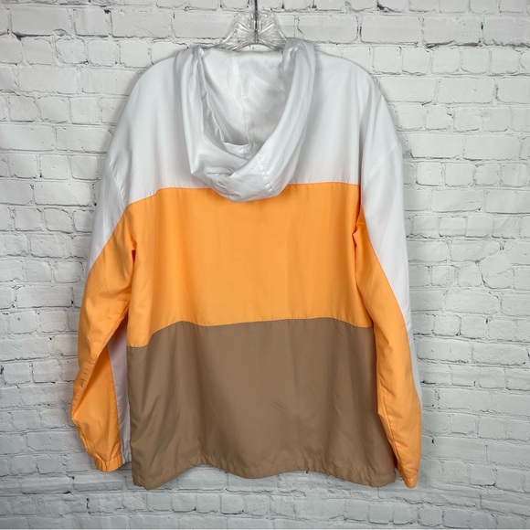 CSG White, Orange And Tan Full Zip Hooded Windbreaker Size XL** - Picture 2 of 8
